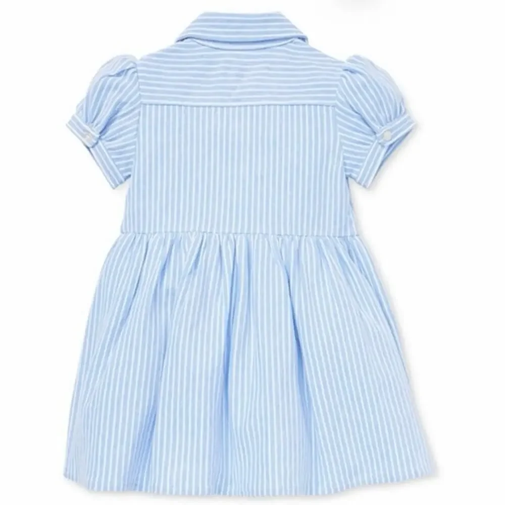 Ralph Lauren Baby Girls Striped Knit Oxford Dress Sz 6M